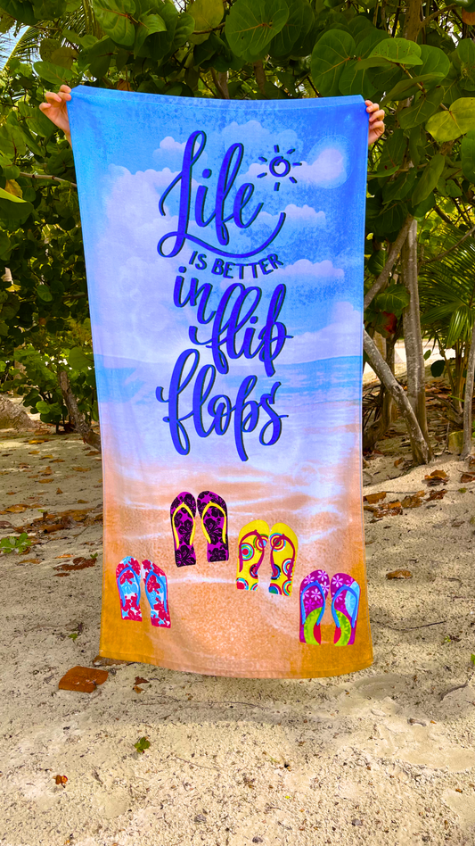 PAKPAK Beach Towel 100% Cotton Velour 30x60 Inch