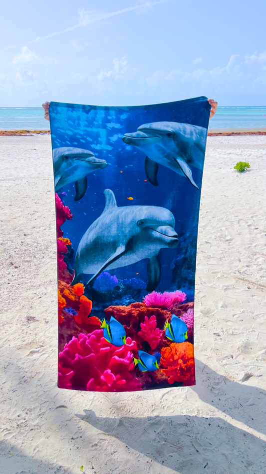 Beach Towel - "Melbourne" 100% Cotton Velour 30x60"
