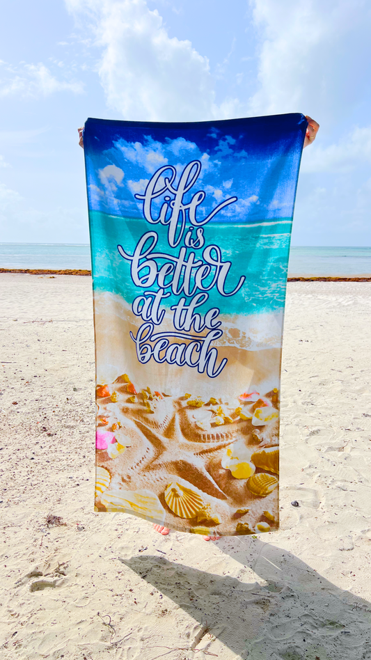 Beach Towel - "Start" 100% Cotton Velour 30x60"