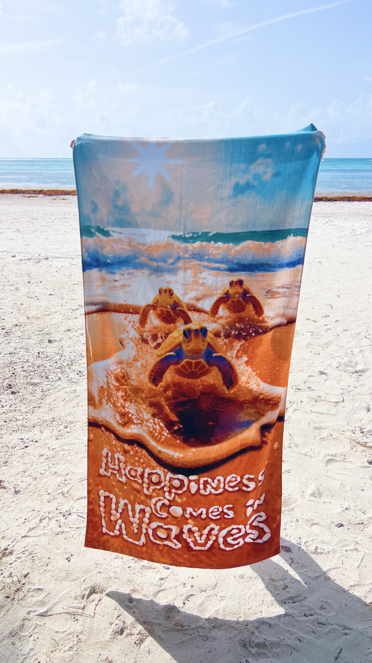 Beach Towel - "Turtle" 100% Cotton Velour 30x60"